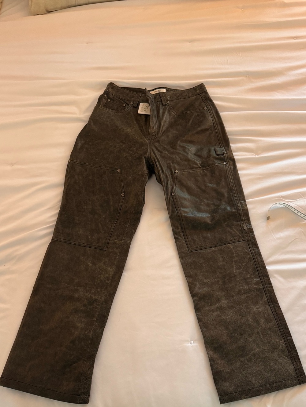 FOUND Distressed Leather Carpenter Pants - Picture 4 of 8